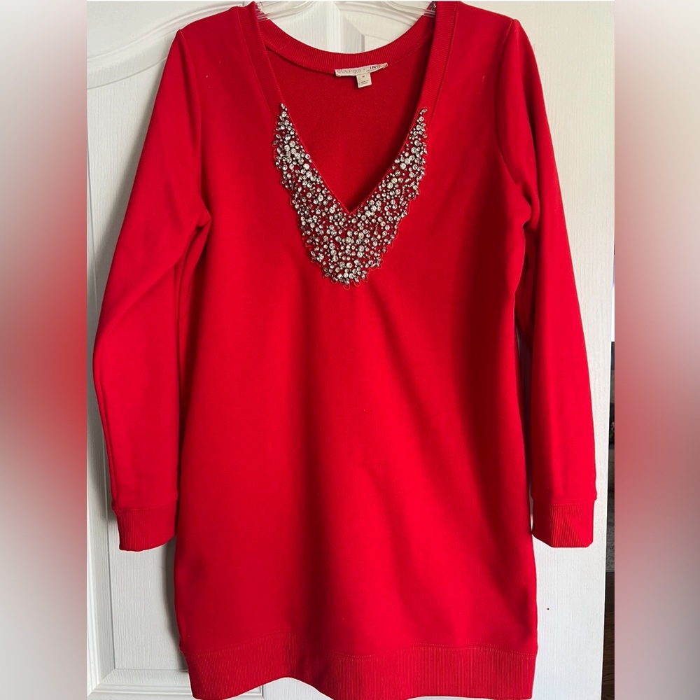Culpos x Inc long sleeve red top, size M